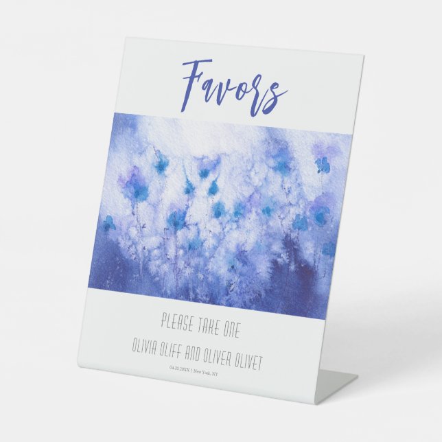 Signe De Table Jardin Bleu d'hiver Faveurs (Recto)