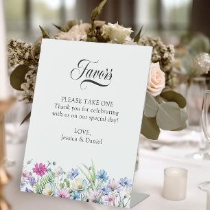 Signe De Table Jardin de fleurs sauvages Cadeaux de mariage flora