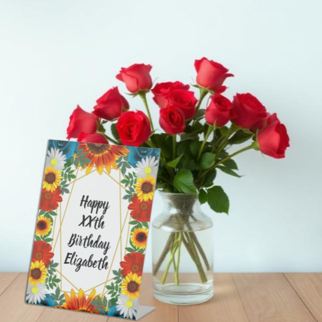 Signe De Table Jardin été Floral géométrique (Créateur téléchargé)