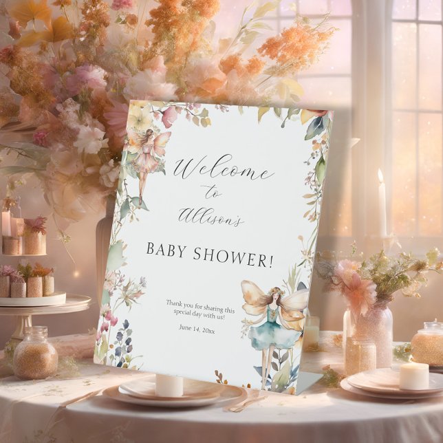 Signe De Table Jardin Fairy Enchanted Chute Floral Bienvenue Douc (Créateur téléchargé)