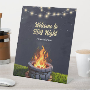 Signe De Table Jardin Fire Pit Bonfire Cookout, Anniversaire BBQ