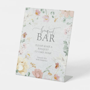 Signe De Table Jardin rose vif Fleurs Douche Bouquet Bar