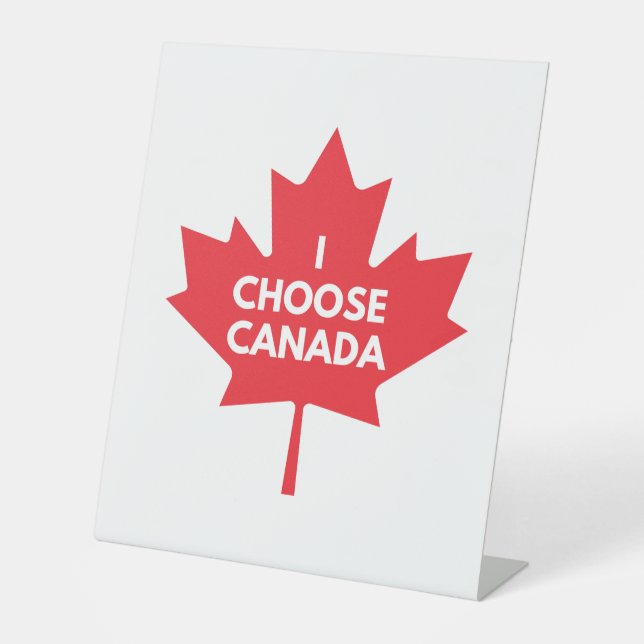 Signe De Table Je choisis le sac cadeau Canada (Recto)