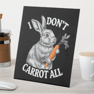 Signe De Table Je ne carotte pas tout lapin de Pâques drôle