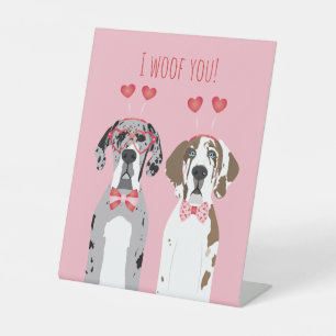Signe De Table Je Vous Malheur Les Grands Chiens Danois Rouge Ros