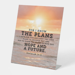 Signe De Table Jeremiah 29:11 Lever de soleil de plage