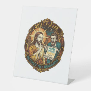 Signe De Table Jésus Voisin En colère Plainte pour bruit Fête bru