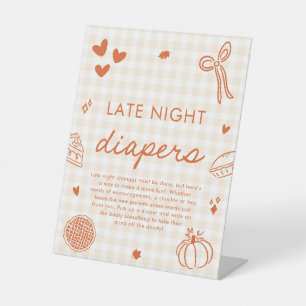 Signe De Table Jeu de Baby Shower Couches de Nuit Tardives Fall C