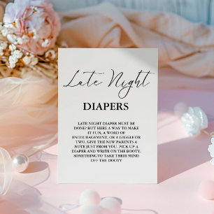 Signe De Table Jeu de Baby shower de couche tard dans la nuit