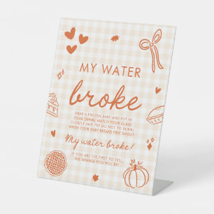 Signe De Table Jeu de Baby Shower 'Fall Cutie Pie My Water Broke'