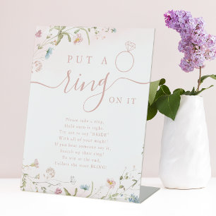 Signe De Table Jeu de baby shower mariage Wildflower put a ring o