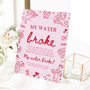 Signe De Table Jeu de Baby Shower « Mes eaux ont cassé » à dessin