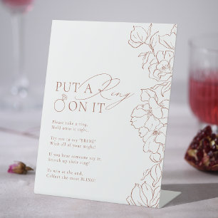 Signe De Table Jeu de baby shower "Rust floral met un anneau à so