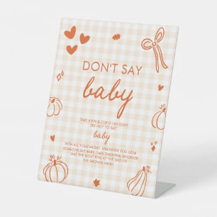 Signe De Table Jeu de bébé Ne dis pas Citrouille Un peu Orange d'