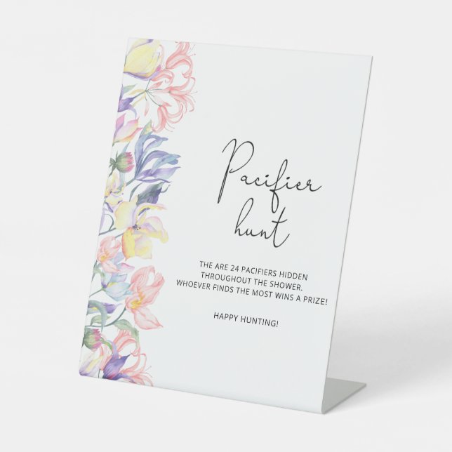 Signe De Table Jeu de chasse fleur sauvage baby shower Pacifique