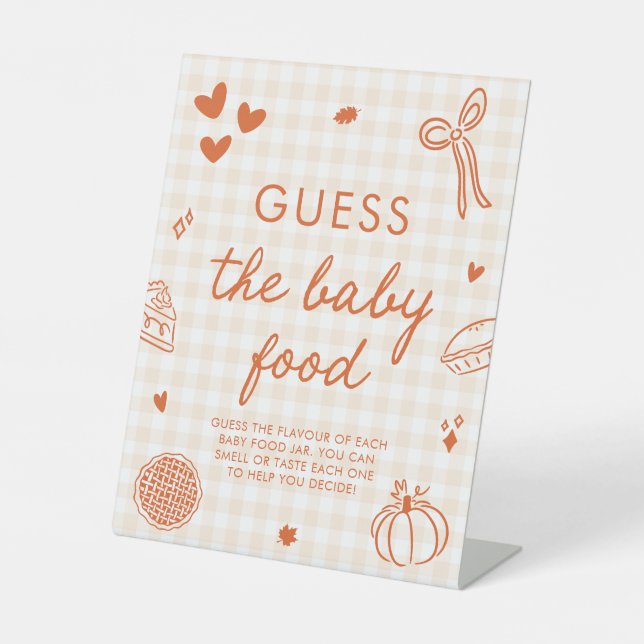 Signe De Table Jeu de devinette de nourriture pour bébé Cutie Pie (Recto)