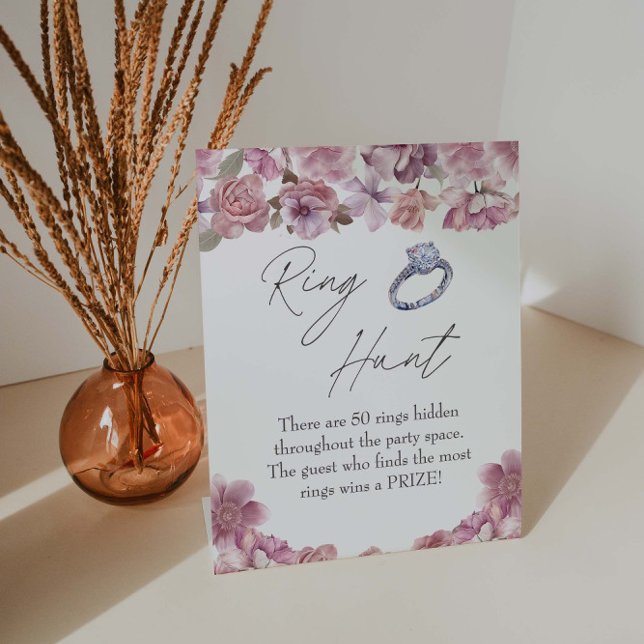 Signe De Table Jeu de Fête des mariées de chasse à anneau floral (Créateur téléchargé)