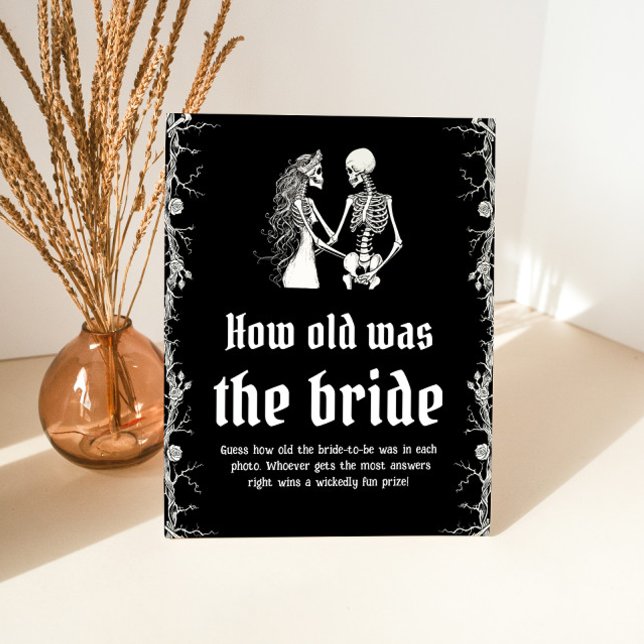Signe De Table Jeu de mariage gothique Halloween : Quel âge avait (Créateur téléchargé)