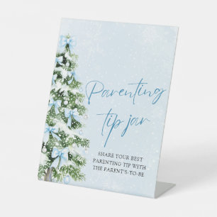 Signe De Table Jeu de pot à conseils de parenting Arbre de Noël a