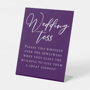 Signe De Table Jeu d'oiseaux Mariage royal violet blanc
