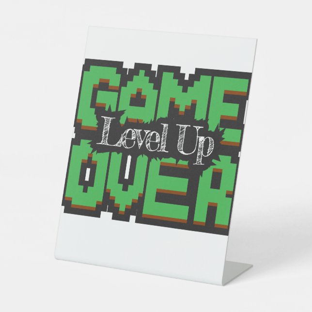 Signe De Table Jeu sur, niveau vers le haut : Pixeleleled Retro G (Recto)