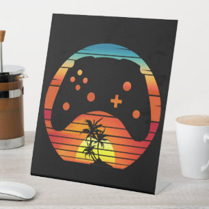 SIGNE DE TABLE JEUX RÉTRO AU COUCHER DU SOLEIL