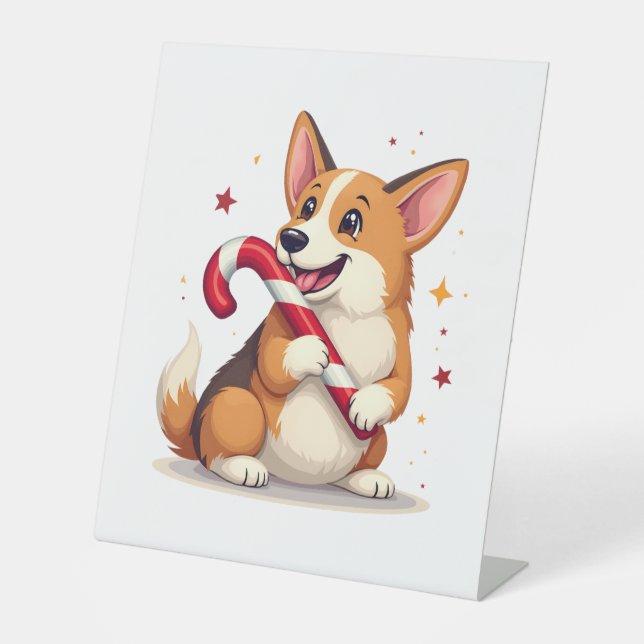Signe De Table Joie de Corgi Candy Cane (Recto)