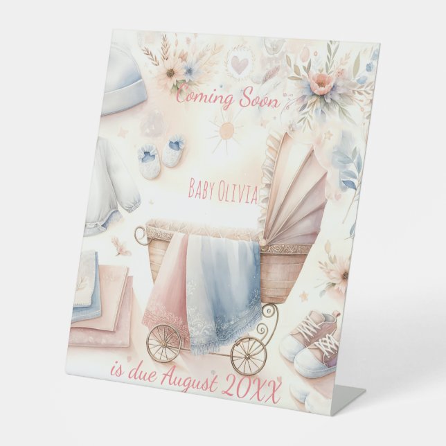 Signe De Table Joli à venir faire-part Invitation (Recto)