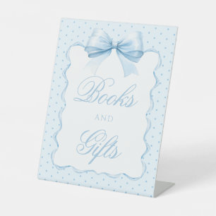 Signe De Table Joli arc bleu bébé garçon douche Livres et Cadeaux