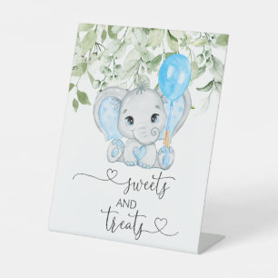 Signe De Table Joli Baby shower Elephant Garçon Douceurs Et Trait