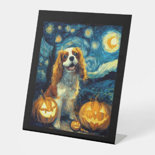 Signe De Table Joli chien Cavalier King Charles Spaniel Halloween
