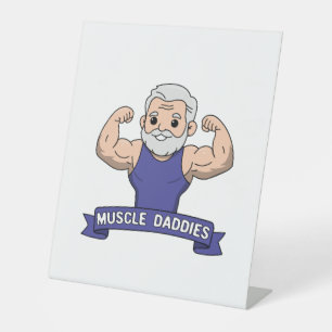 Signe De Table Joli Kawaii Muscle Daddy Barbu Bodybuilder