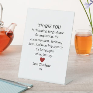 Signe De Table joli merci personnalisé d'amour