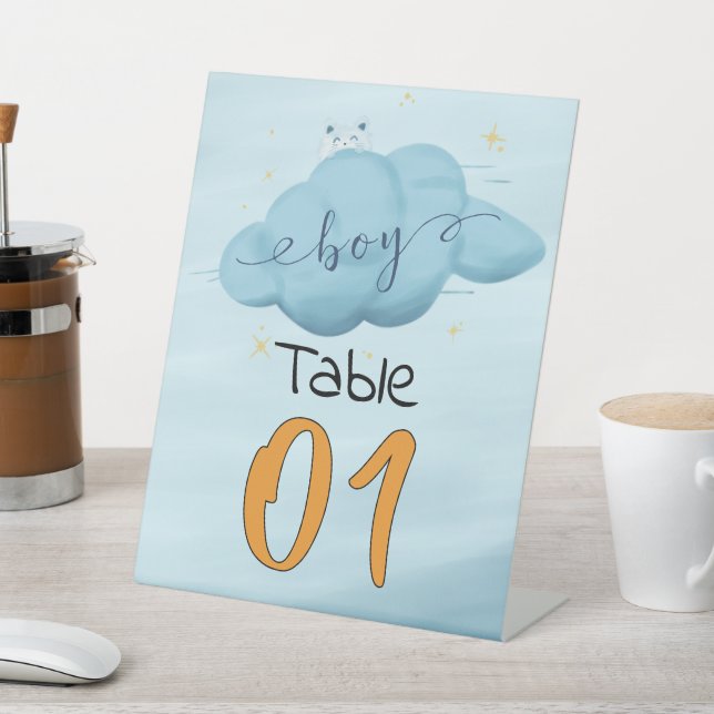 Signe De Table Joli numéro de table pour Baby Shower garçon avec  (In SItu)