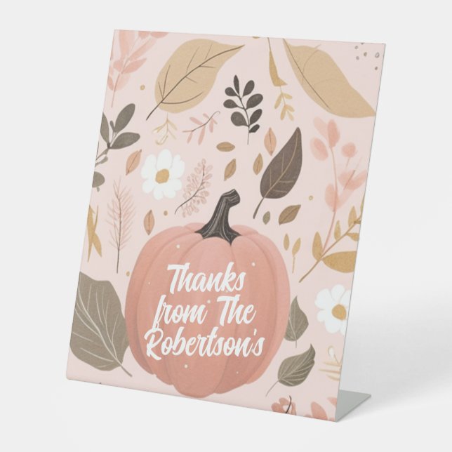 Signe De Table Jolie Earty Citrouille Foliage Thanksgiving Party (Recto)