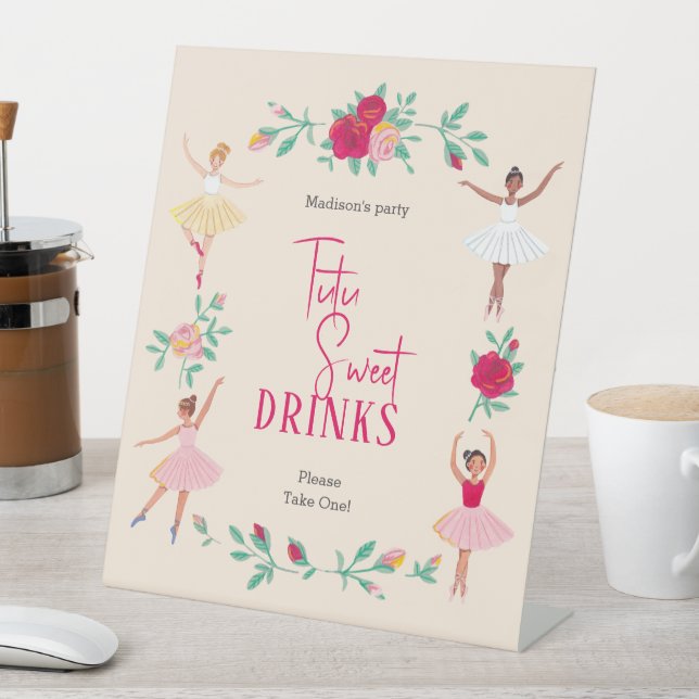 Signe De Table Jolie Fête d'Anniversaire de Petite Ballerine (In SItu)