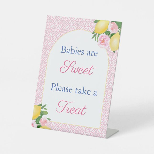 Signe De Table Jolis Citrons Roses Prenez Une Friandise Faveur de (Recto)