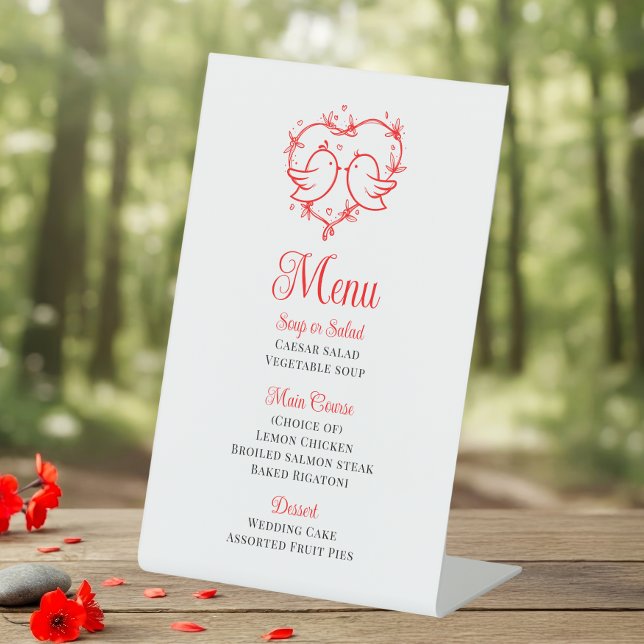 Signe De Table Jolis Inséparables Bohème Menu de Mariage Jardin a (Créateur téléchargé)