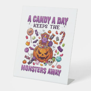 Signe De Table Jour de Bonbons Éloigne les Monstres Halloween Cit