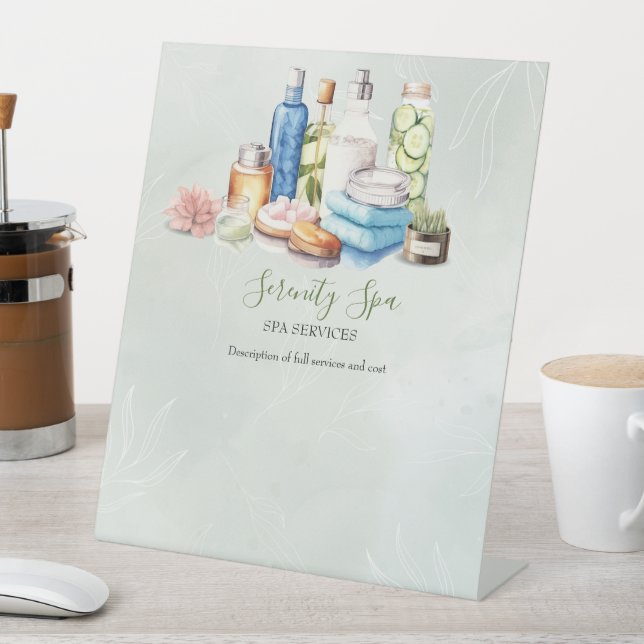 Signe De Table Journée de l'aquarelle verte Spa et bien-être (In SItu)