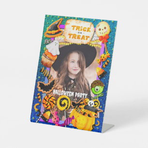 Signe De Table Joyeuse fête d'Halloween remplie de ruse-ou-gâteau