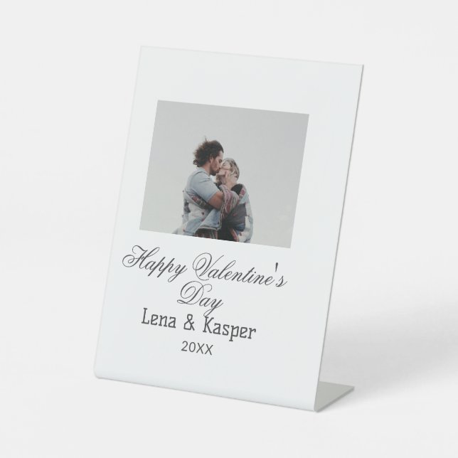 Signe De Table Joyeuse Saint-Valentin couple photo moderne simple (Recto)
