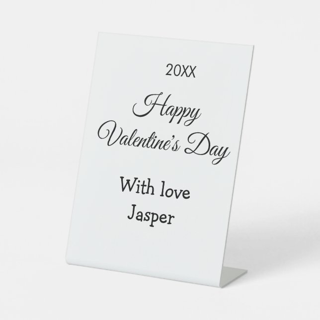 Signe De Table Joyeuse Saint-Valentin nom amour simple année styl (Recto)