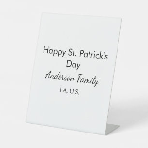 Signe De Table Joyeuse st. Patrick nom famille lieu simple g