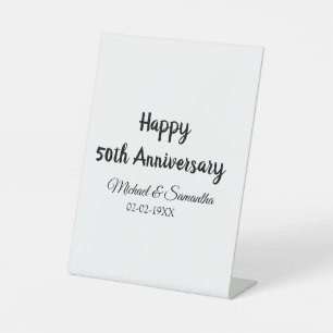 Signe De Table Joyeux 50e anniversaire ajouter nom du couple date