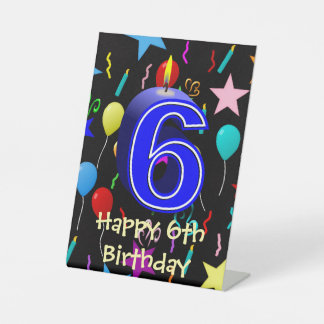 Signe De Table Joyeux 6e anniversaire 