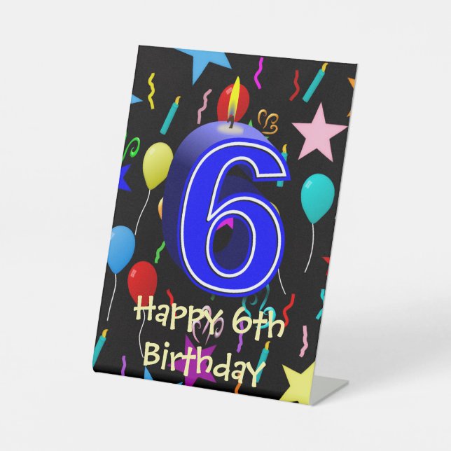 Signe De Table Joyeux 6e anniversaire  (Recto)