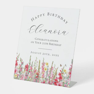 Signe De Table Joyeux anniversaire 25 août Fleur de naissance Bie