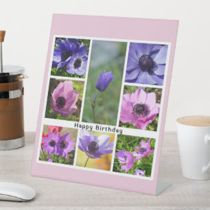Signe De Table Joyeux Anniversaire Anémone Photomontage