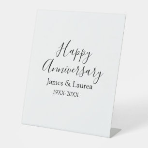 Signe De Table Joyeux anniversaire mariage nom date année simple
